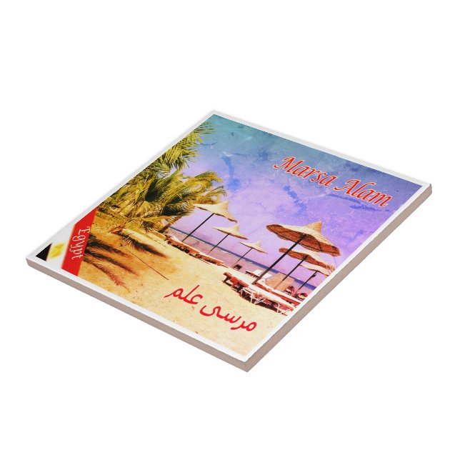 Azulejo zEG025 MARSA ALAM Beach, Egipto, Mar Rojo, (Lado)