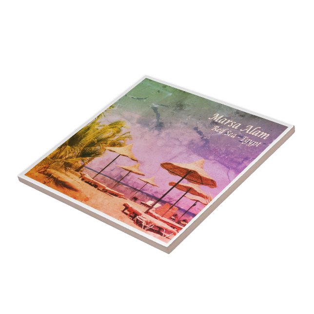 Azulejo zEG035 MARSA ALAM Beach, Mar Rojo, Egipto, (Lado)