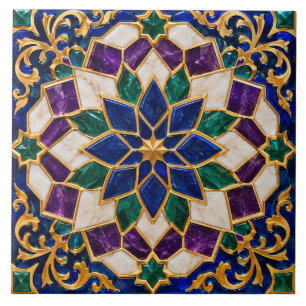 Azulejo Zellige Marroquí de Lujo con colores hermo