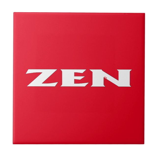 Azulejo Zen blanco rojo pequeño mosaico (Frente)