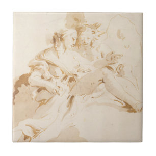 Azulejo Zephyr y flora