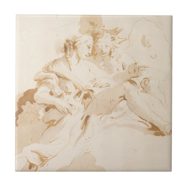 Azulejo Zephyr y flora (Frente)