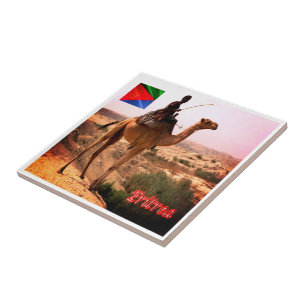 Azulejo zER007 ERITREA, Camel y Rider, África,