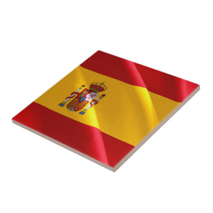 Azulejo zES002 BANDERA ONDULANTE ESPAÑOLA, España,