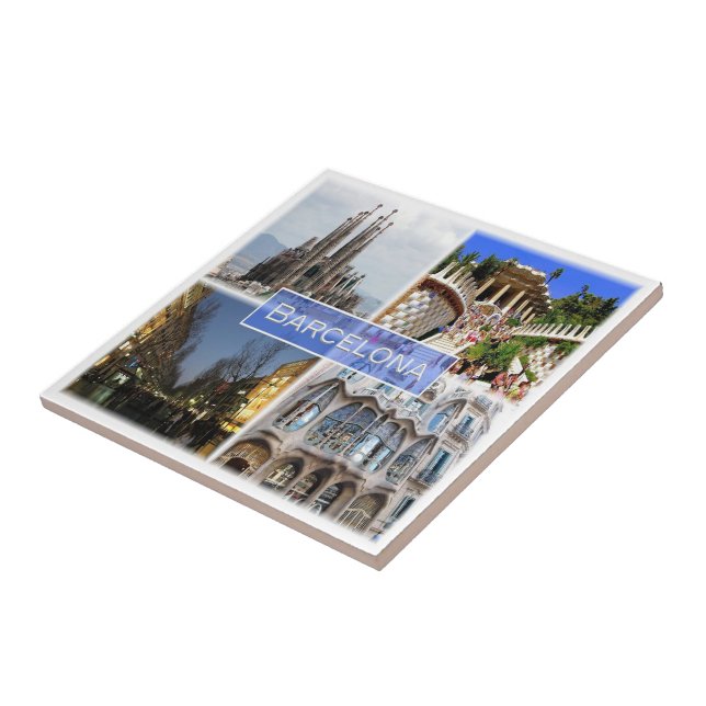 Azulejo zES010 BARCELONA, España, Europa, (Lado)