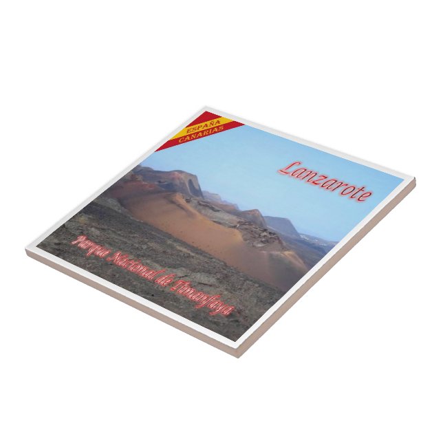 Azulejo zES011 PARQUE NACIONAL TIMANFAYA Lanzarote, (Lado)