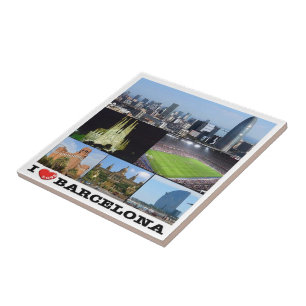 Azulejo zES022 me encanta BARCELONA, España, Europa,