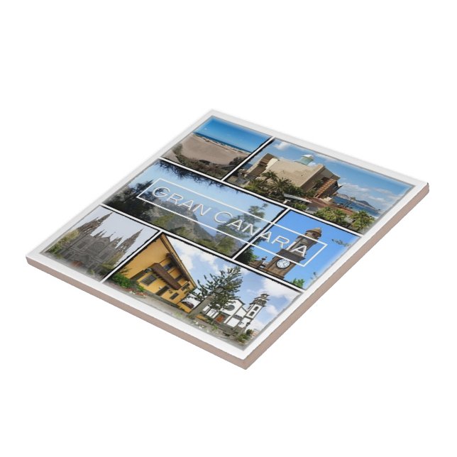 Azulejo zES033 GRAN CANARIA Islas Canarias España, (Lado)