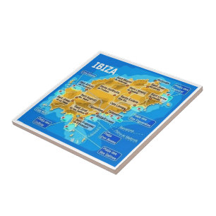 Azulejo zES053 EIVISSA, Mapa,