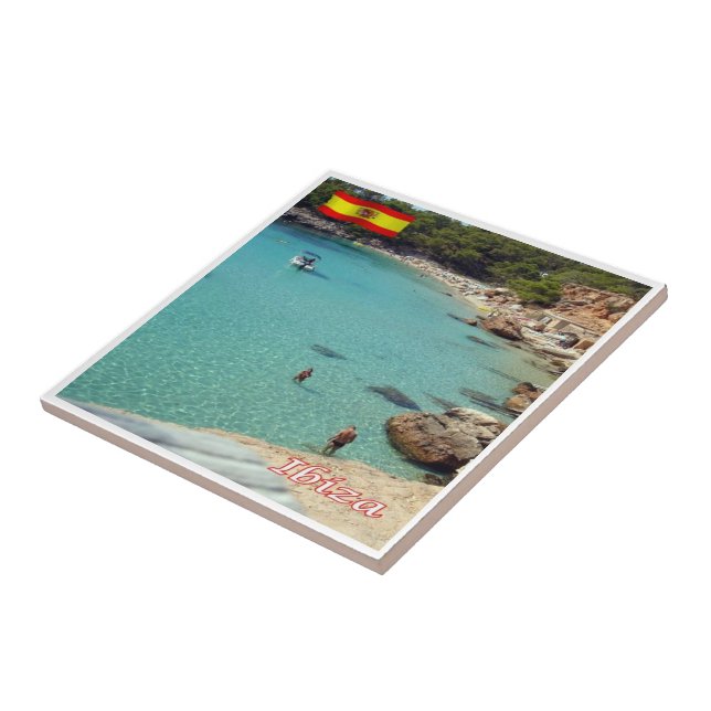 Azulejo zES055 EIVISSA The Beach, España, (Lado)