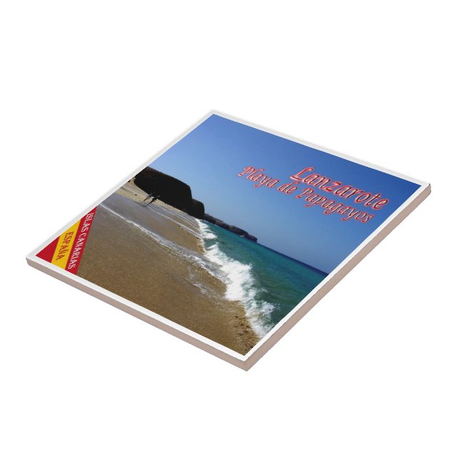 Azulejo zES088 LANZAROTE, PAPAGAYOS BEACH, España, (Lado)