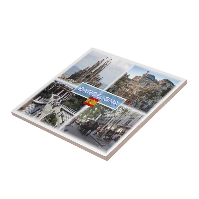 Azulejo zES155 BARCELONA Sagrada Familia Casa Batllo, (Lado)