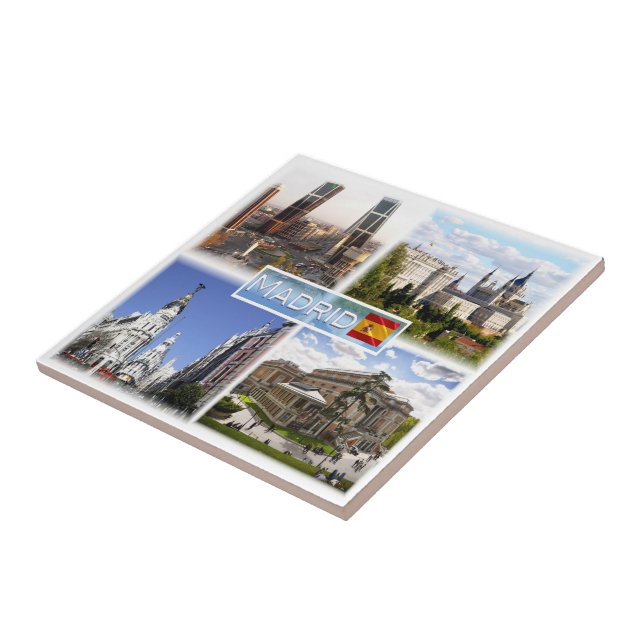 Azulejo zES159 MADRID Puerta de Europa, plaza de Castilla, (Lado)