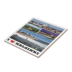 Azulejo zFI005 HELSINKI "I Love" Finlandia,