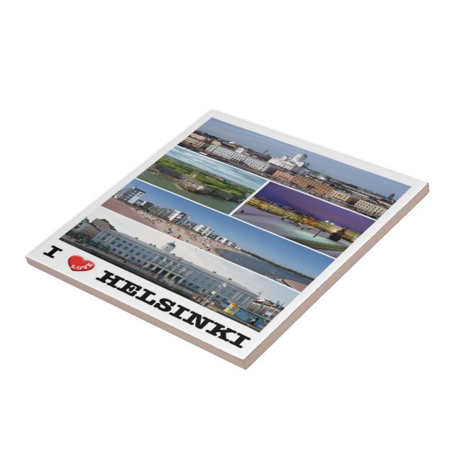 Azulejo zFI005 HELSINKI "I Love" Finlandia, (Lado)