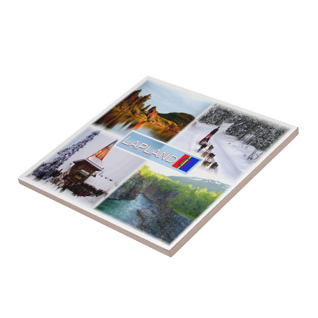 Azulejo zFI010 LAPLAND LAKE INARI LAMMINTUPA SANTA CLAUS, (Lado)