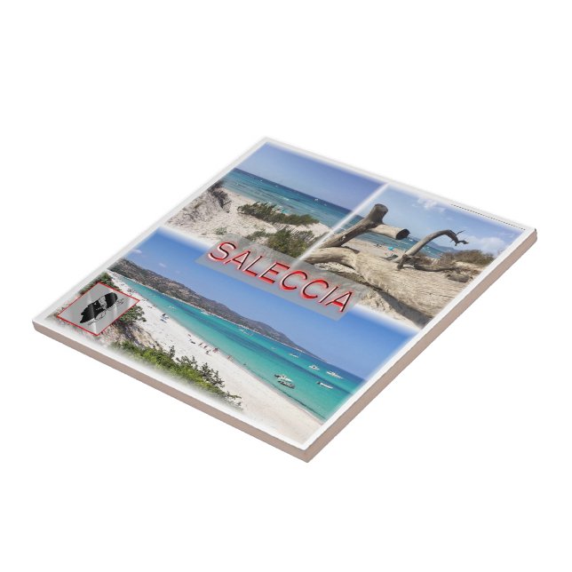 Azulejo zFR006 SALECCIA PLAGE, Córcega, (Lado)