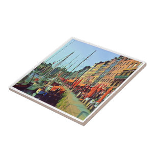 Azulejo zFR014 HONFLEUR, acoplamiento view, Francia,