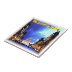 Azulejo zFR046 EL LOUVRE PYRAMID, París,