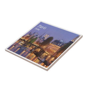 Azulejo zFR056 PARIS y el Sena, Francia,