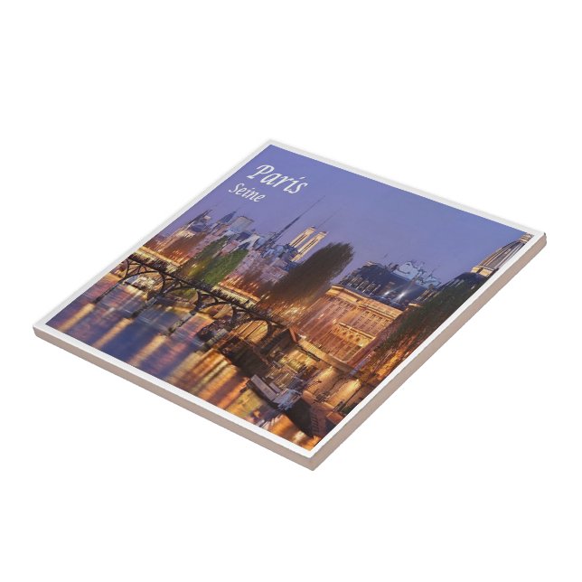 Azulejo zFR056 PARIS y el Sena, Francia, (Lado)