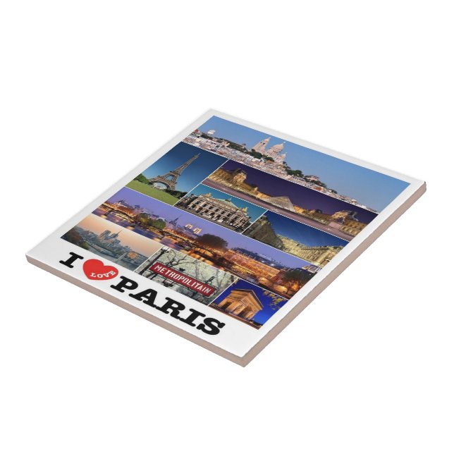 Azulejo zFR057 PARIS "I Love", Francia, (Lado)