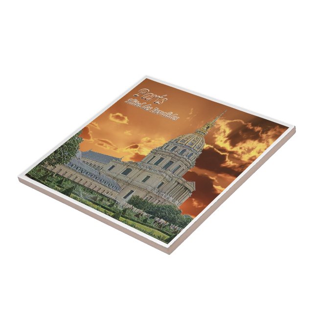 Azulejo zFR058 PARIS Hôtel des Invalides, Francia, (Lado)