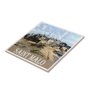 Azulejo zFR081 SAINT MALO, Riviera Francesa, Francia,