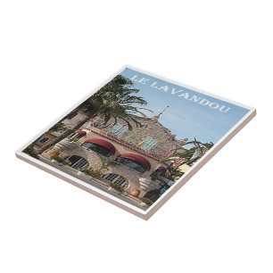 Azulejo zFR090 LE LAVANDOU, Riviera Francesa, Francia,