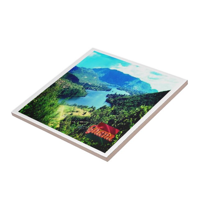 Azulejo zGH006 GHANA, Volta Lake, África, (Lado)