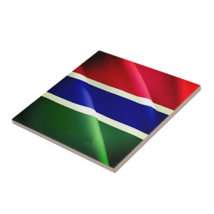 Azulejo zGM002 GAMBIA, Bandera ondulante, África,