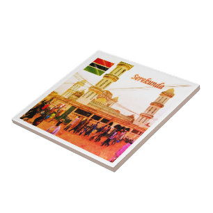 Azulejo zGM007 SEREKUNDA, Gambia, Mezquita de Bundung,