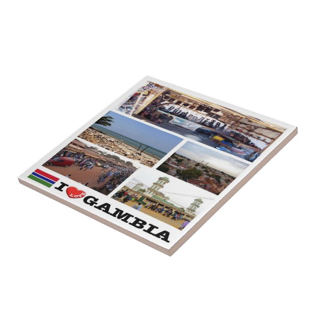 Azulejo zGM010 GAMBIA I Love, Mosaic, Africa, (Lado)