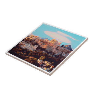 Azulejo zGR009 ATENAS, Acrópolis, Grecia,