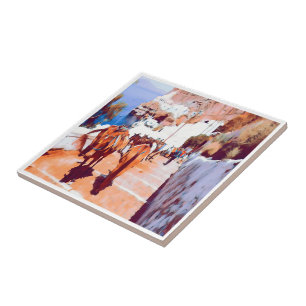 Azulejo zGR010 SANTORINI, Fira, Grecia,