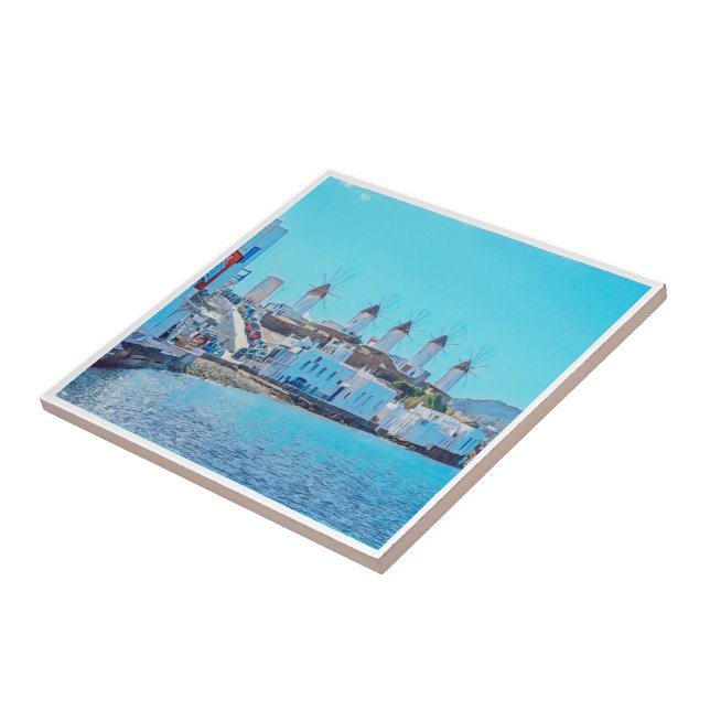 Azulejo zGR017 MYKONOS - Sea View, Grecia, (Lado)