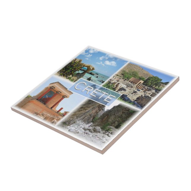 Azulejo zGR021 potpourri de CRETE, Grecia, Europa, (Lado)