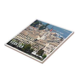 Azulejo zGR064 CORFU Kerkyra, Grecia,