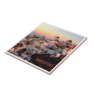 Azulejo zGR077 SANTORINI Oia Sunset, Grecia,