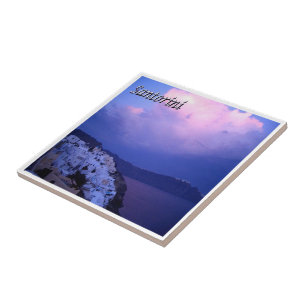 Azulejo zGR079 SANTORINI, Oia Sunset, Grecia,