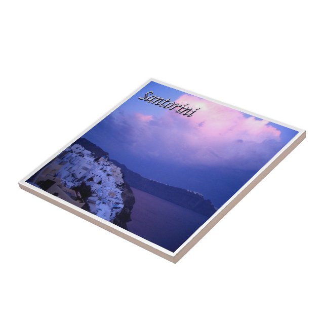 Azulejo zGR079 SANTORINI, Oia Sunset, Grecia, (Lado)