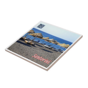 Azulejo zGR082 SANTORINI Lava Beach, Grecia,