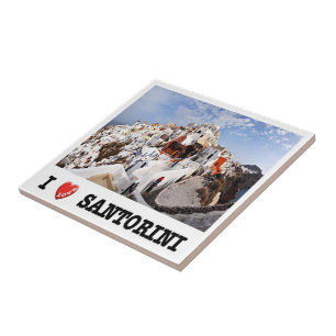 Azulejo zGR085 SANTORINI I Love Oia, Grecia,