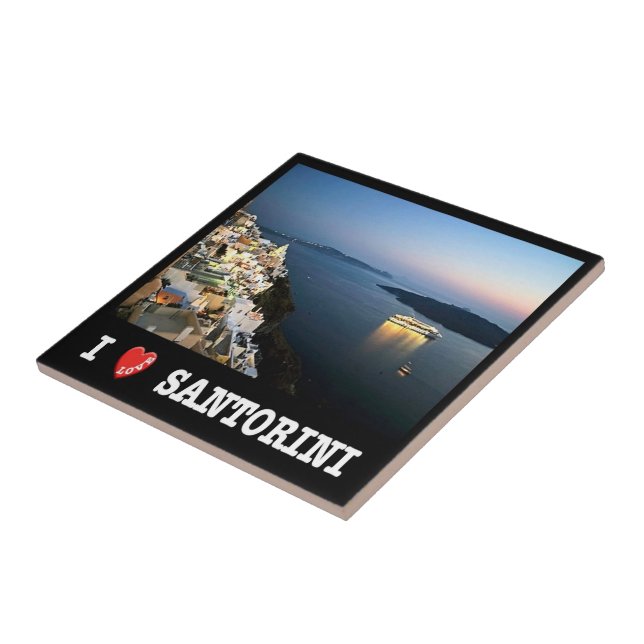 Azulejo zGR088 SANTORINI I Love, Grecia, (Lado)