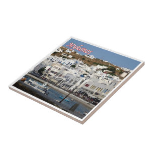 Azulejo zGR104 MYKONOS Ciudad Panorama, Grecia, Fridge