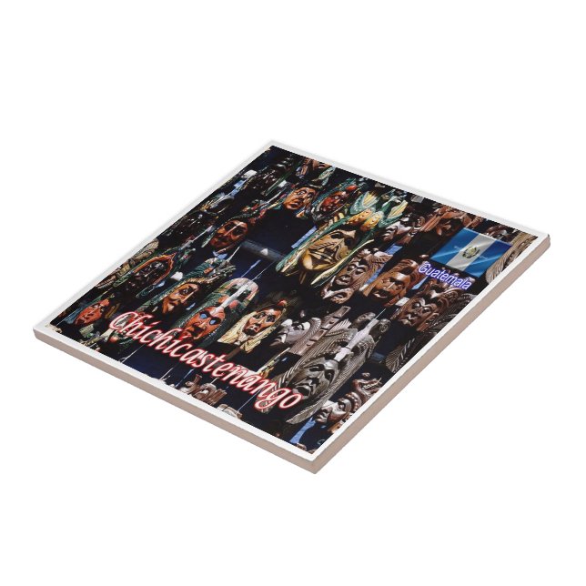 Azulejo zGT004 CHICHICASTENANGO, Guatemala, (Lado)