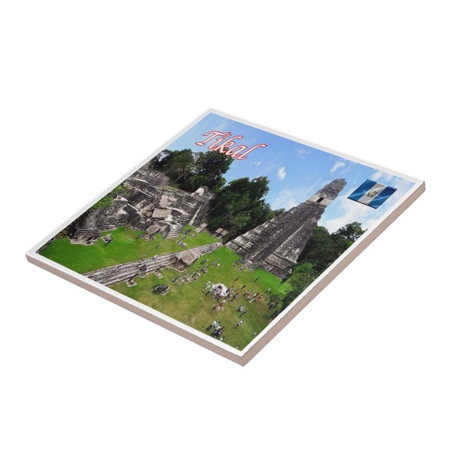 Azulejo zGT014 RUINAS TIKAL MAYAN, Guatemala, (Lado)