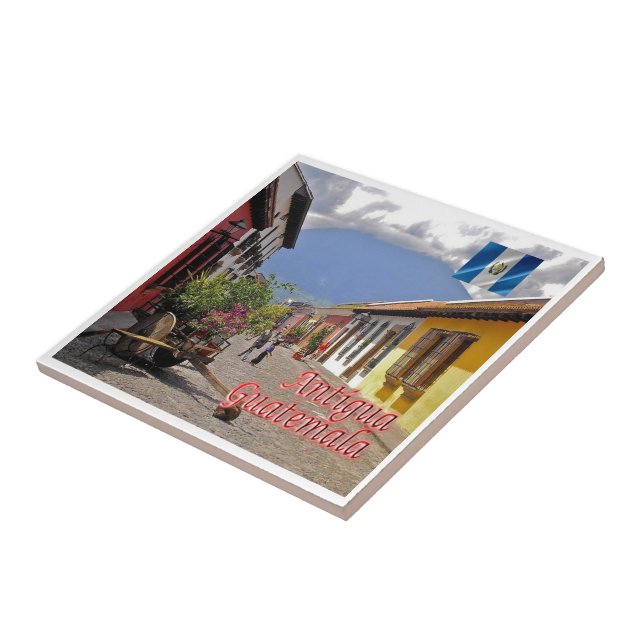 Azulejo zGT022 ANTIGUA, Calle del Arco, Guatemala, (Lado)