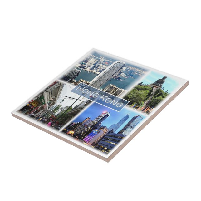 Azulejo zHK011 HONG KONG, recuerdo, (Lado)