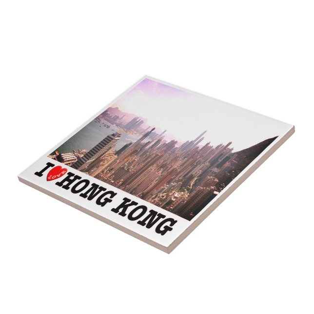 Azulejo zHK015 Amo HONG KONG, Asia, (Lado)